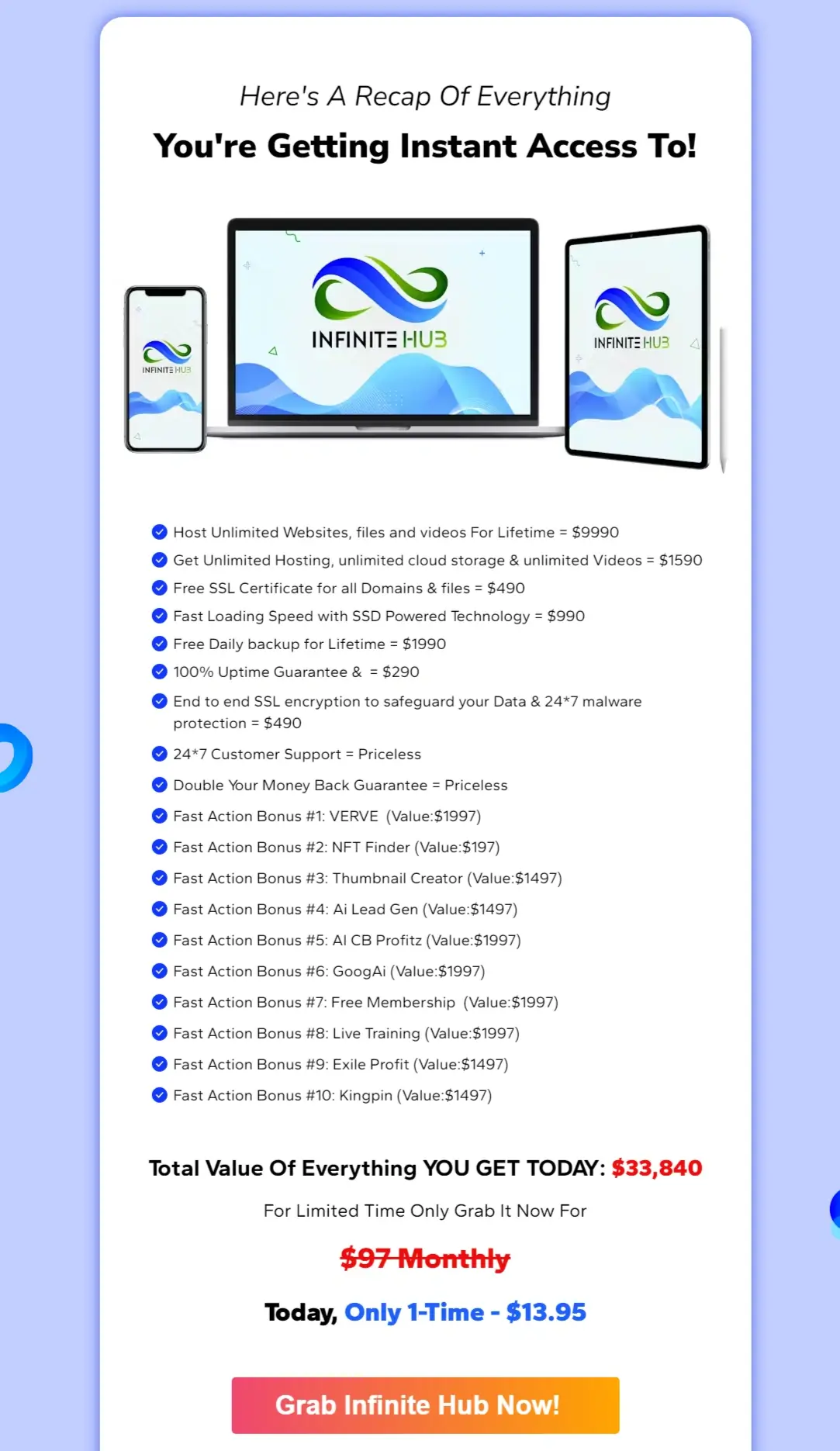 Infinite Hub Review Pricing & OTOS